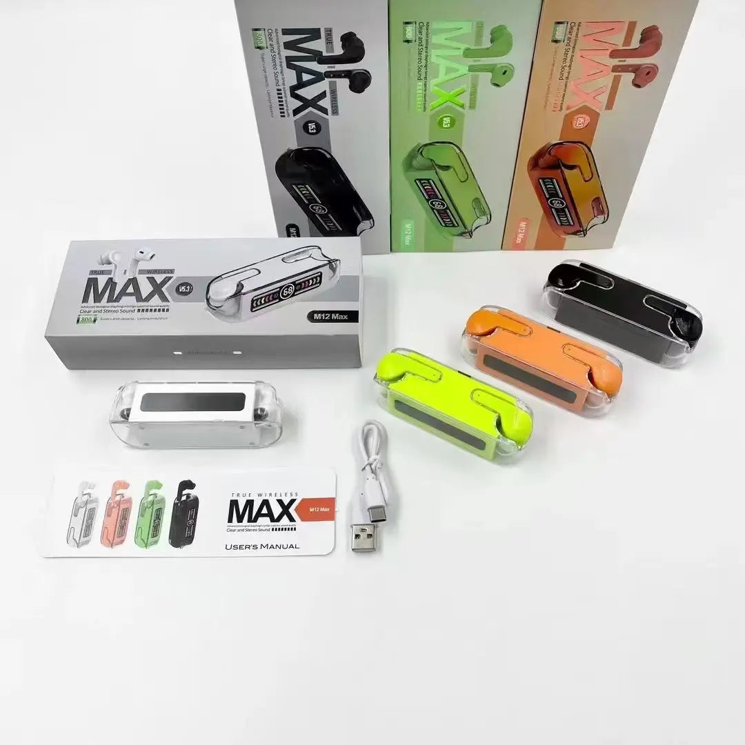 Touch Control Earphone m12 max Sport Earbuds Headsets